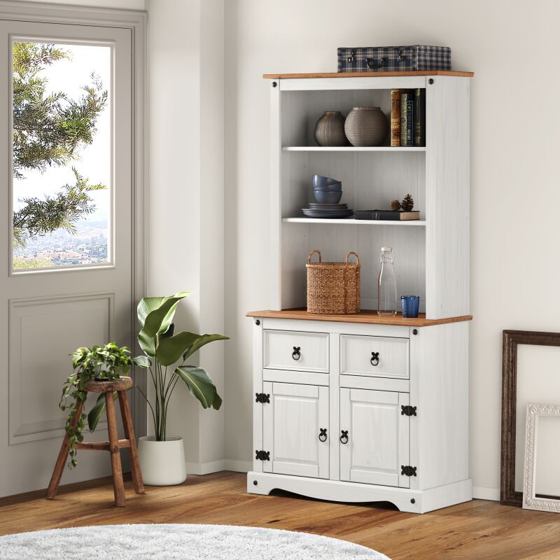 Corona White 2 Door Welsh Dresser Buffet Hutch