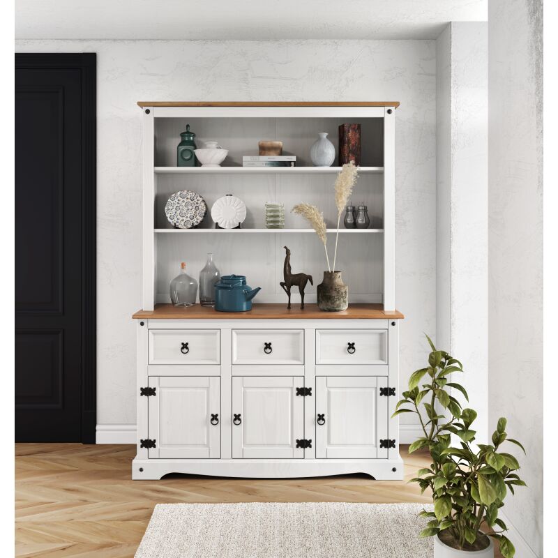 Corona White 3 Door Welsh Dresser Buffet Hutch