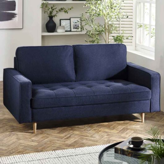 Haldrex Fabric 3 Seater Sofa in Deep Blue