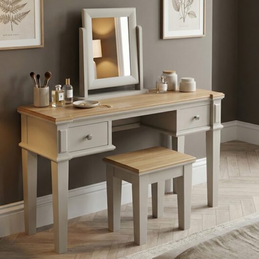 Lawson Oak and Soft White Painted Dressing Table Set