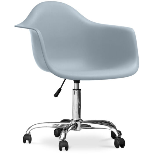 Office Chair with Armrests - Desk Chair with Castors - Weston Light grey
